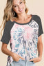 BiBi Tie Dye French Terry Top with Short Raglan