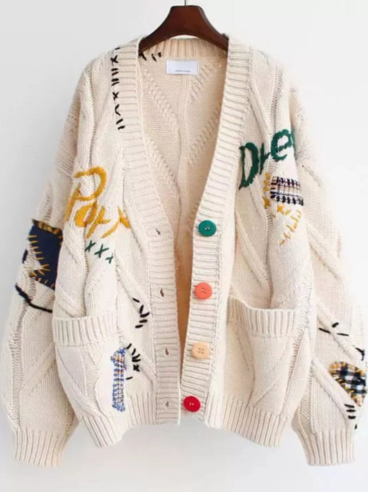 V-Neck Button Down Knit Cardigan