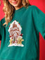 Christmas Sequin Round Neck Sweatshirt