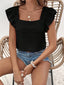 Square Neck Cap Sleeve Blouse