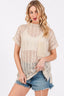 Ces Femme See Through Crochet Mock Neck Cover Up