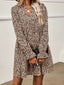 Notched Flounce Sleeve Mini Dress