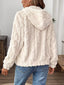 Drawstring Zip-Up Fleece Hooded Outerwear