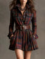 Button Front Long Sleeve Shirt Dress