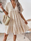 Ruffled Hem Swiss Dot Mini Dress