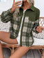 Plaid Button Up Long Sleeve Shacket