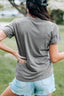 HOPPY Chenille Patch Round Neck Short Sleeve T-Shirt