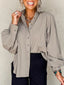 Button Up Lantern Sleeve Shirt