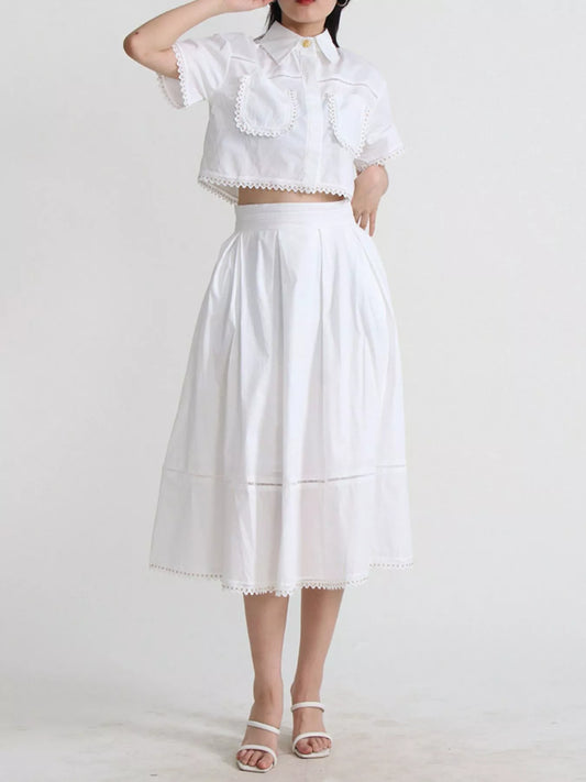 Short Sleeve Shirt and Skirt Set