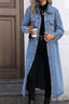 Longline Button-Front Denim Jacket