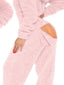 Fleece Hooded Open Back Jumpsuit