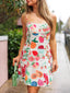 Lace Detail Fruit Print Cami Dress