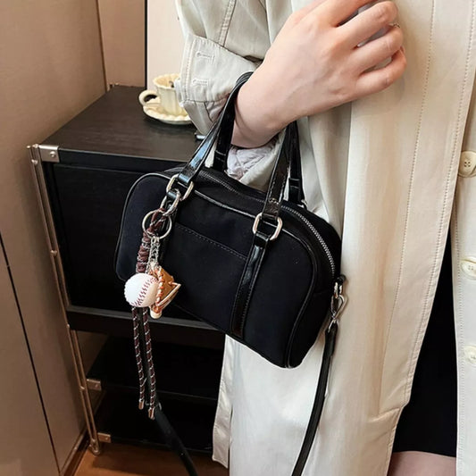 Buckle Crossbody Bag with Charm