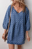 Tied V-Neck Mini Denim Dress