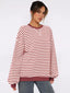 Striped Round Neck Long Sleeve Sweatshirt