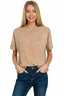 Zenana Halo Washed Cotton Short Sleeve Top