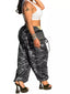 Casual Camouflage Square Neck Overalls