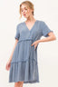 And The Why Washed Frayed Detail Tiered Dress