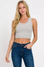 Zenana Ribbed Scoop Neck Cropped Tank Top