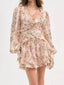 Floral Print Ruffle Mini Dress