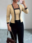 Contrast Trim Long Sleeve Top