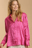 Umgee Full Size Animal Jacquard Print Button Up Long Sleeve Shirt Plus Size