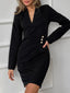 Ruched Surplice Long Sleeve Dress