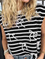 Bow Striped Round Neck Sweater Vest