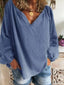 Plus Size V-Neck Long Sleeve Blouse