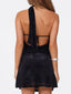 Asymmetrical Halter Neck Mini Dress