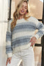 ADORA Horizontal Stripes Knit Textured Sweater