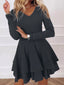V-Neck Layered Ruffle Mini Dress