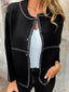 Contrast Trim Button up Sweater Cardigan