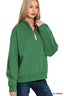 Zenana Fleece Half Zip Sweatshirt