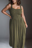 Plus Size Smocked Square Neck Maxi Dress