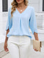 V-Neck 3/4 Sleeve Blouse