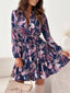 Floral Print Tie Waist Mini Dress