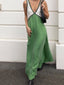 Color Block V-Neck Sleeveless Maxi Dress
