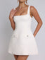 Devine Square Neck Wide Strap Mini Dress