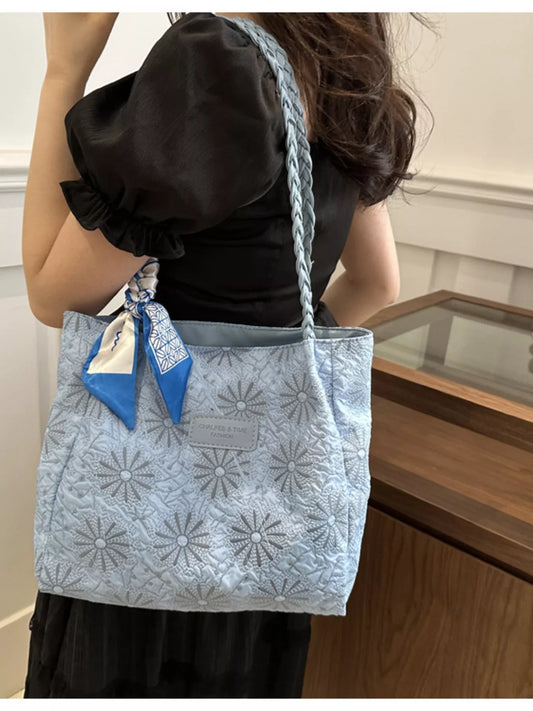 Braided Handle Tote Bag