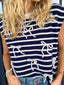 Stripe Knitted Bow Decor Sweater Vest