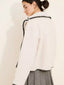 Sherpa Contrast Trim Button Up Outerwear
