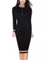 Striped Long Sleeve Bodycon Midi Dress