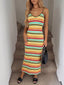 Striped Bodycon Knit Midi Dress