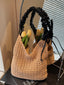 Crochet Shoulder Bag with Ruched Handle