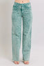 Judy Blue Full Size High Waist Garment Dyed Raw Hem Dad Jean Plus Size