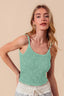 SO ME Two Tone Floral Seamless Tank Top