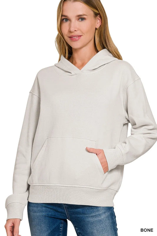 Zenana Fleece Kangaroo Pocket Hoodie