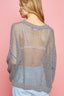 POL Star Patch Long Sleeve Knit Cover Up