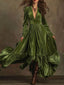 Ruffled Hem Long Sleeve Dress